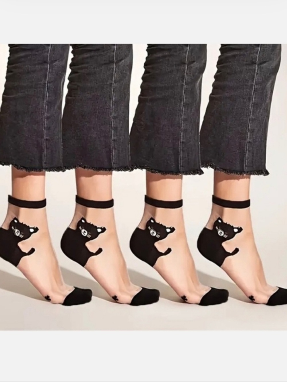 Cat Transparent Socks (Black 🖤)